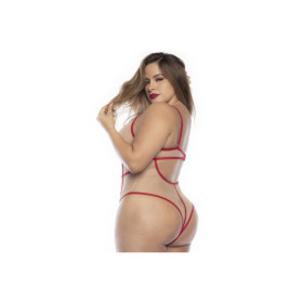 Body String, grande taille, chair et rouge 